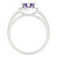 thumbnail image 4 of Halo Engagement Ring for Women - 2.38ct Natural Amethyst in 14K White Gold Promise Ring, 4 of 6