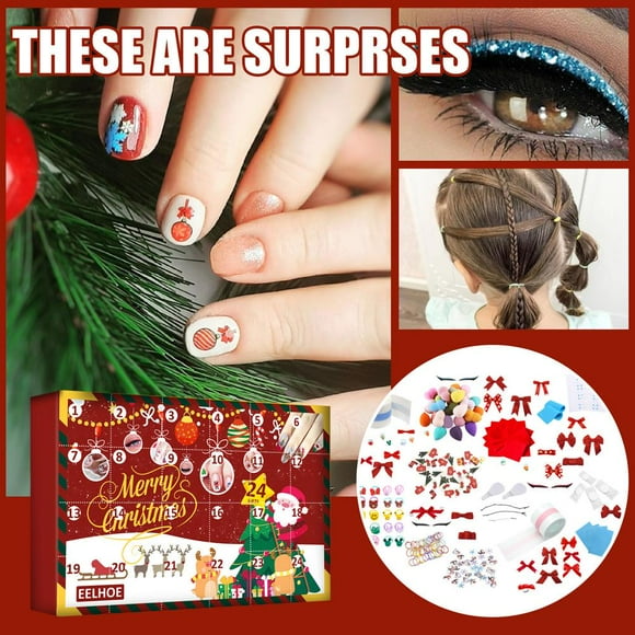 Calendario De Cuenta Atrás De 24 Días De Navidad, Pegatina De Uñas De Belleza, Caja Ciega, Regalo De Navidad Para Niños, Niñas Y Mujeres Yuarrent CE006882-00