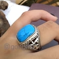 thumbnail image 4 of Divya Shakti Natural Turquoise Men Ring, Men's Handmade Ring, Turkish Jewelry, Silver Men Ring, Ottoman Men's Ring, Gift for Him, Handmade Men's Ring, 4 of 10