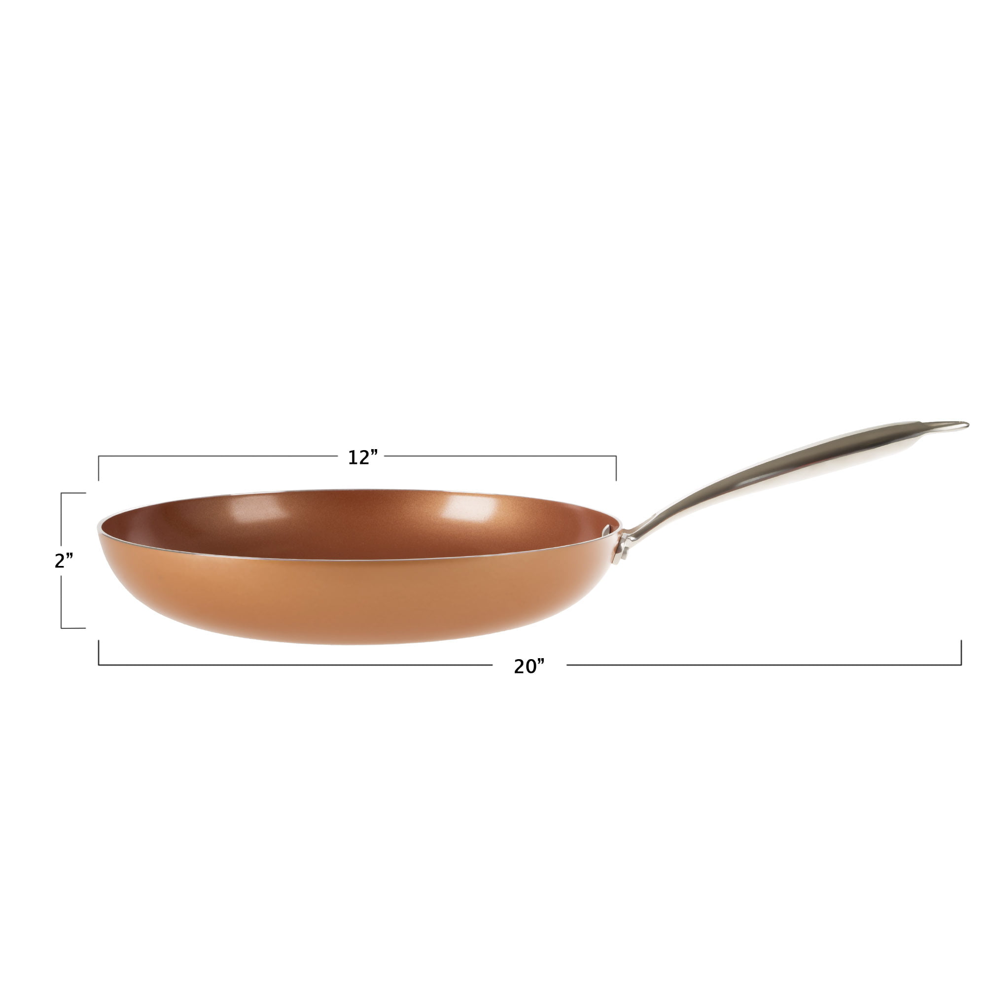 MASTERPAN Ceramic Nonstick Copper Color Frypan & Skillet 2-pc Set, 8 