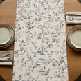 thumbnail image 5 of Table Runners 72 Inches Long Dress Scarves, Spring Flowers Farmhouse Kitchen/Dining Table Runner, Coffee Tablerunners, Blue Pink Floral Leaves Farmhouse Vintage Plants 18x72 Inch, 5 of 9