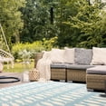 thumbnail image 4 of SAFAVIEH Courtyard Tranter Fishes Indoor/Outdoor Area Rug, Aqua/Beige, 4' x 5'7", 4 of 9