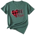 thumbnail image 2 of Anbech Heart Printed T-Shirt for Women Casual Plaid Graphic Be Mine Junior Girls Short Sleeve Tee Tops with Crew Neck, 2 of 3