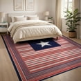 thumbnail image 3 of ODIKA 8'x10' Washable Area Rug Front Striped Door Patriotic Vintage Center Generic Stars Bordered for King Size Bedroom Under Bed, Master Suite, Non-Shedding, Easy Care, 3 of 7