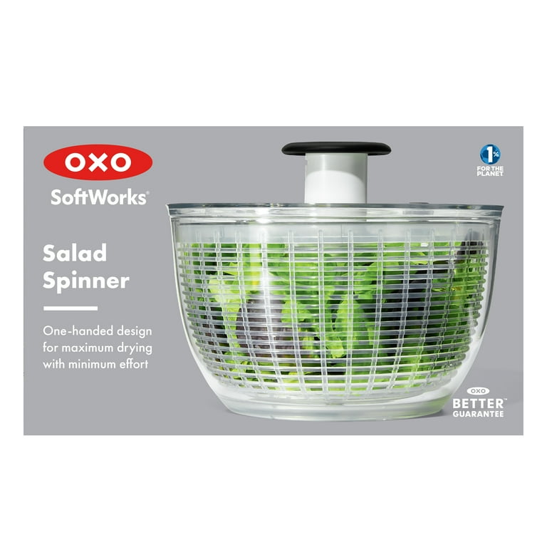 OXO Softworks Salad Spinner and Fruit Washer, 6.7 Quart, Clear