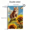thumbnail image 3 of PHYHOO Summer Sunflower Garden Flag Double Sided Vertical, Small Burlap Welcome Cat Flower Garden Yard House Flags for Spring Summer Seasonal Outside Outdoor House Decor White, 3 of 6