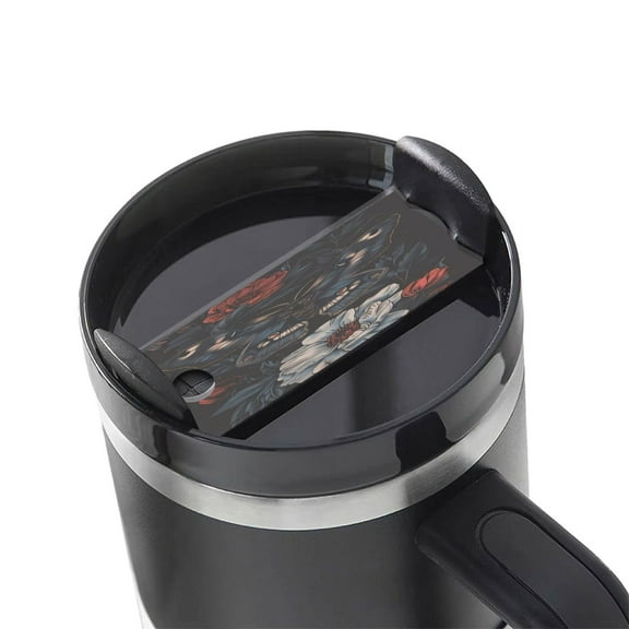 Hirioo Midnight Butterfly Floral Dream for Stanley Cup Lid Nameplate Personalized Acrylic Nameplate Tumbler Lid Topper(30oz , 40oz)