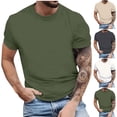 thumbnail image 4 of YanHoo Mens Casual T-Shirts Cotton Solid Basic Short Sleeve Tee Shirts Loose Fit Summer Tops, 4 of 4