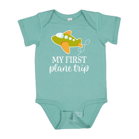 

Inktastic My First Plane Trip Airplane Travel Boys or Girls Baby Bodysuit