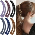 thumbnail image 3 of Big Hairpin Fine Workmanship Charming Compact Solid Color Banana Vertical Hair Barrette for Party, 3 of 8