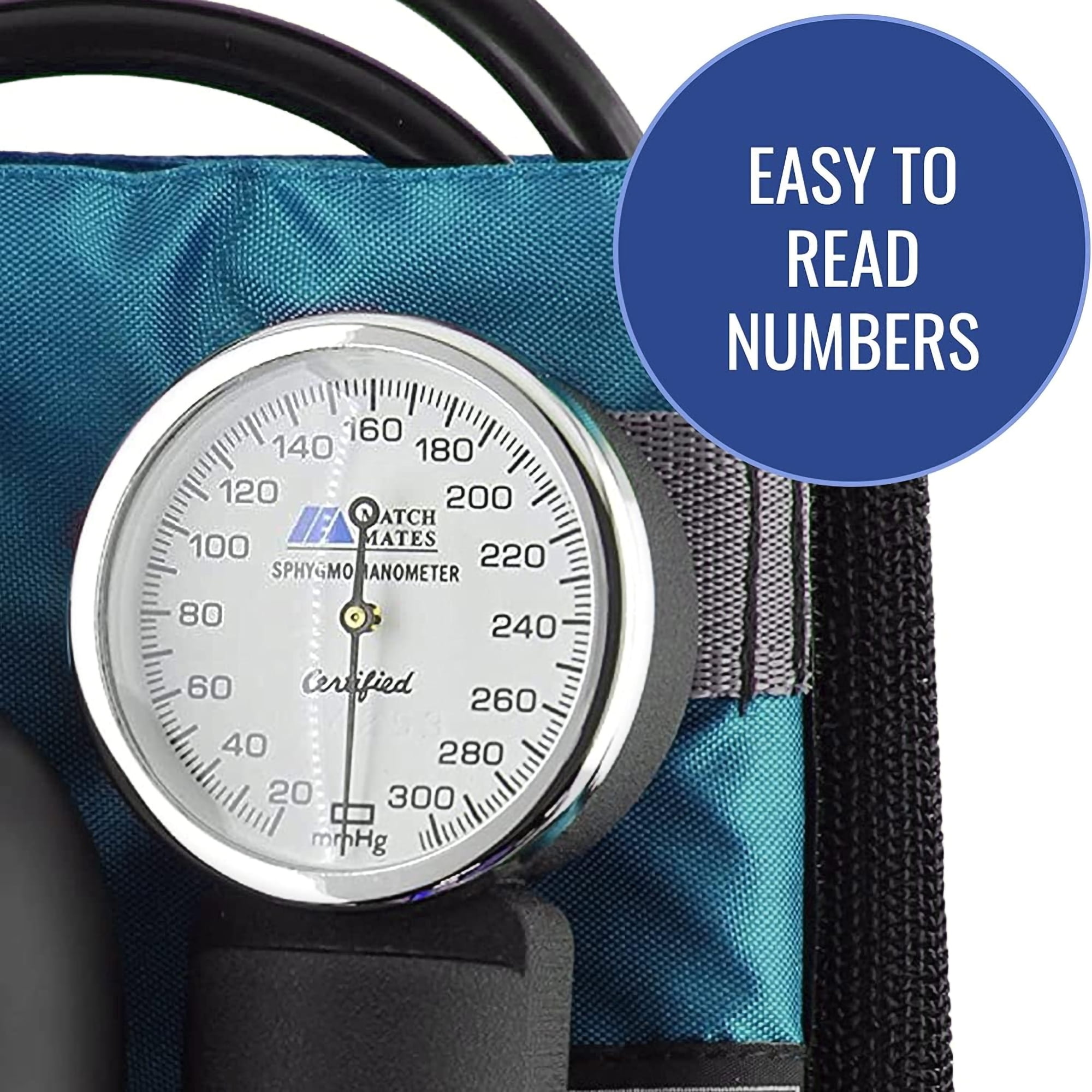 Mabis Adult / Pediatric Blue Palm Aneroid Reusable Aneroid / Stethoscope Set 2-Tubes 01-360-161 1 Each