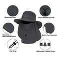 thumbnail image 4 of Sun Hat Men, Outdoor UPF 50+ UV Protection Caps with Face Cover & Neck Flap, Summer Wide Brim Hat for Fishing, Hiking and Camping, Boating, Purple, 4 of 7