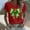 Shirts-968Red, variant on LEKWK Womens Graphic T Shirts Loose Fit 3/4 Sleeve Graphic Tees Casual Tops Large Green Ribbon Bow Graphic Holiday Wear