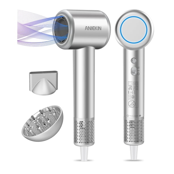 Secador de pelo, secador de pelo iónico de alta velocidad y bajo ruido con motor sin escobillas para secado rápido, secador de pelo compacto y silencioso con control térmico con difusor magnético para