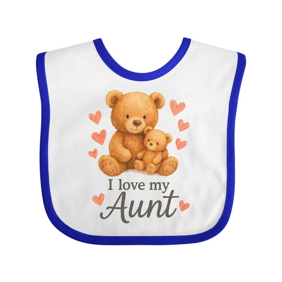 Inktastic I Love My Aunt Cute Bear and Hearts Boys or Girls Baby Bib