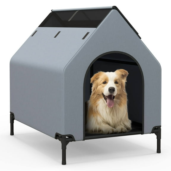 Infans 36" Elevated Dog House for Small Breeds Large Pet House w/ Ventilated Windows