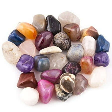 Natural Stones For Patios Crystal Allies Materials: 1lb Tumbled All Natural Assorted Stone Mix from Brazil - 1