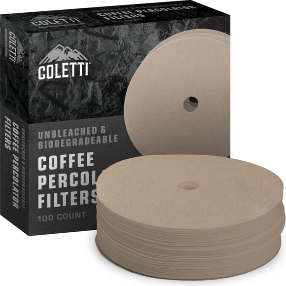 Filtros de café Percolator COLETTI Disc, paquete de 100 unidades, 3.75 pulgadas