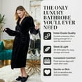 thumbnail image 4 of Lotus Linen Plush Robe for Women - Long Soft Fleece Bathrobe, Black M/L, 4 of 10