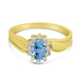thumbnail image 6 of 10k Yellow Gold Oval Blue Topaz And Diamond Ring, 6 of 6