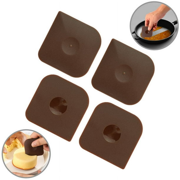 Juego de herramientas para raspar platos, raspador de alimentos, raspador de plástico de policarbonato, raspador de olla, limpiador de hierro fundido, 4 unidades