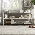 thumbnail image 2 of Walker Edison Rustic Metal 3-Shelf Bookcase, Grey Wash/White Metal, 2 of 16