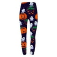 thumbnail image 5 of Feancey Womens Halloween Leggings Funny Casual Pumpkin Print Workout Tights High Waisted Tummy Control Yoga Pants Buttery Soft Skinny Pants Multicolor XXL, 5 of 7
