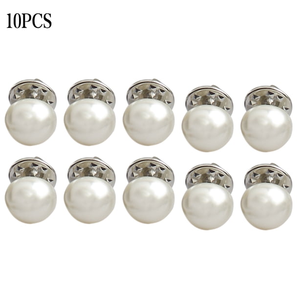 Botones Perlas de imitación cuentas redondas de decoración de metal sin costura para ropa Suéter de abrigo anti-exposición 10 Piezas sidaley HA7571-05B