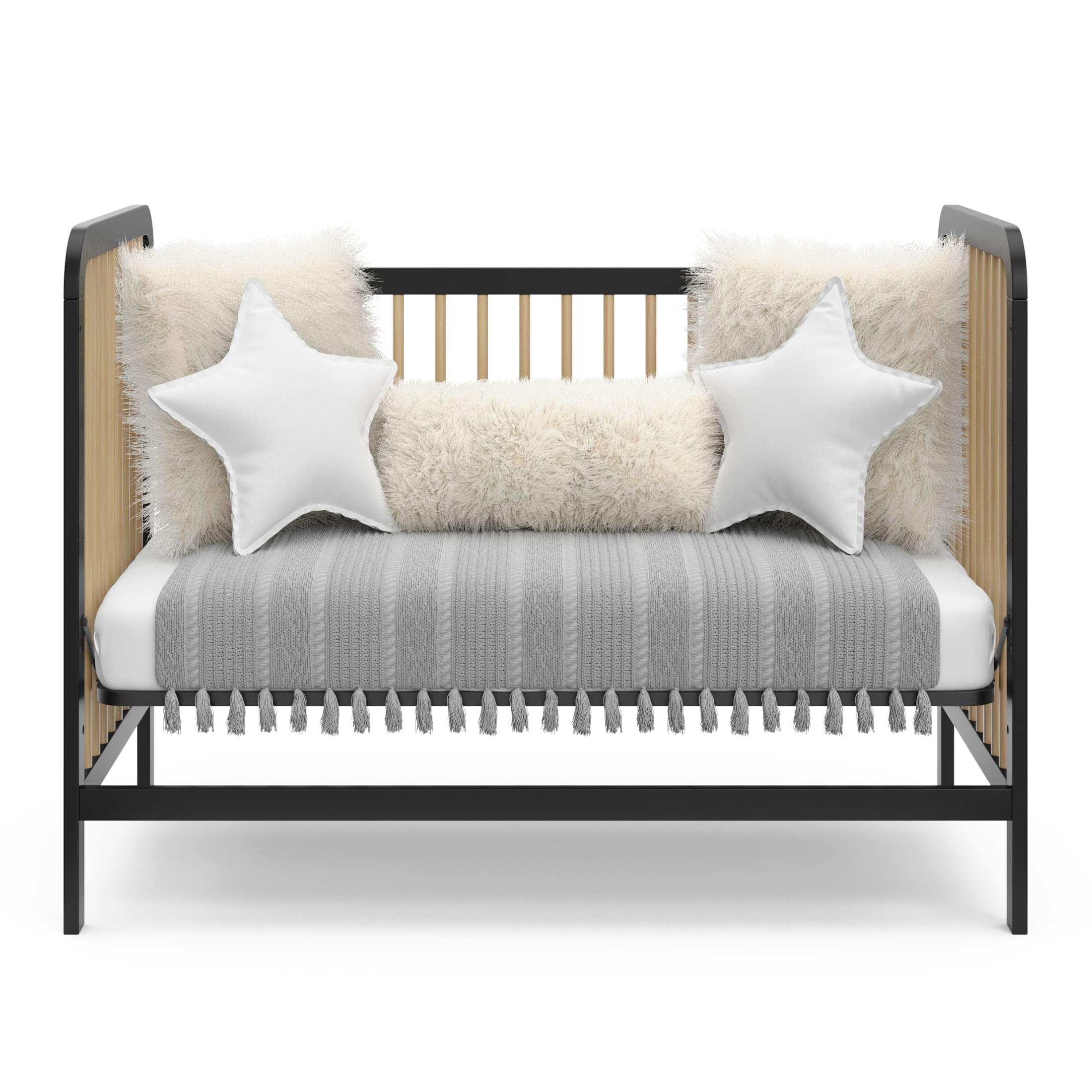 Storkcraft Pasadena 3-in-1 Convertible Baby Crib, Black and Driftwood