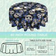 thumbnail image 2 of Sugar Skull Round Tablecloth 60 inch,Blue Flower Circle Table Cloth Polyester Waterproof Stain Wrinkle Free Table Cover for Home Kitchen Dining Party Pinic Patio Outdoor Decor, 2 of 6