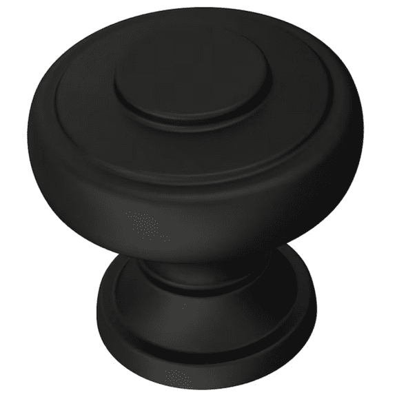 Brainerd P43464W-FB 1 3/16" Classic Button Cabinet & Drawer Knob Matte Black