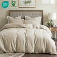 thumbnail image 3 of NAYOROOM 100% Organic Cotton Duvet Cover Full Size, 3 Pieces Double Layer Cotton Gauze Bed Set Duvet Cover,Beige, 3 of 9