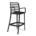thumbnail image 6 of WestinTrends Playa 29.5" Outdoor Polypropylene Plastic Patio Bar Height Stools (Set of 2), Black, 6 of 16