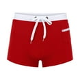 thumbnail image 4 of Beach Shorts Men Men's Front Pocket Swim Trunks Quick Drying Beach Surfing Swimming Trunks Men's Running Shorts Red XXL, 4 of 4