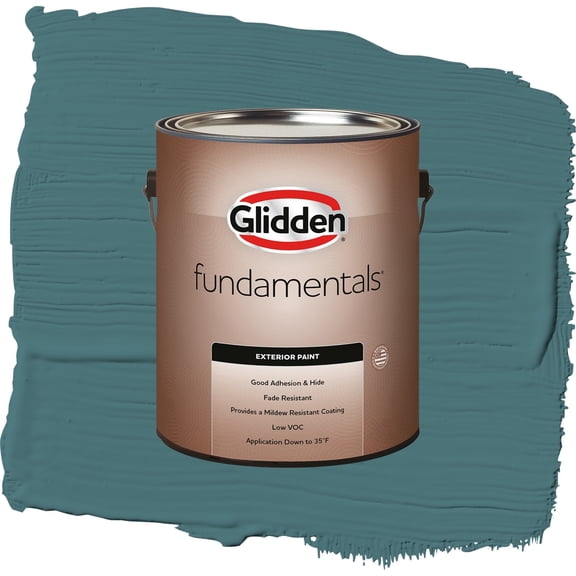 Glidden Fundamentals Vining Ivy / Green, Flat Exterior Paint, 1 Gallon