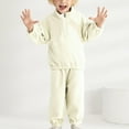 thumbnail image 2 of CHEEREAM Toddler Boys Clothing Sets Fleece Quarter Zip Sweatshirt Pants Set 2 Piece Fall Winter Outfits with Pockets for 6Month-11Years, 2 of 9