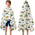thumbnail image 3 of Cartoon Construction Vehicles Signs White Pattern Hooded Bath Towel，50"x30" for Ages 3 To 12 Kids, Quick Dry Lightweight Soft Microfiber Hood Beach Towel Cover Up for Kids, 3 of 7