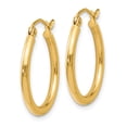 thumbnail image 2 of 14K 2x20mm Polished Hoop Earrings 14k Yellow Gold Earrings, 2 of 4