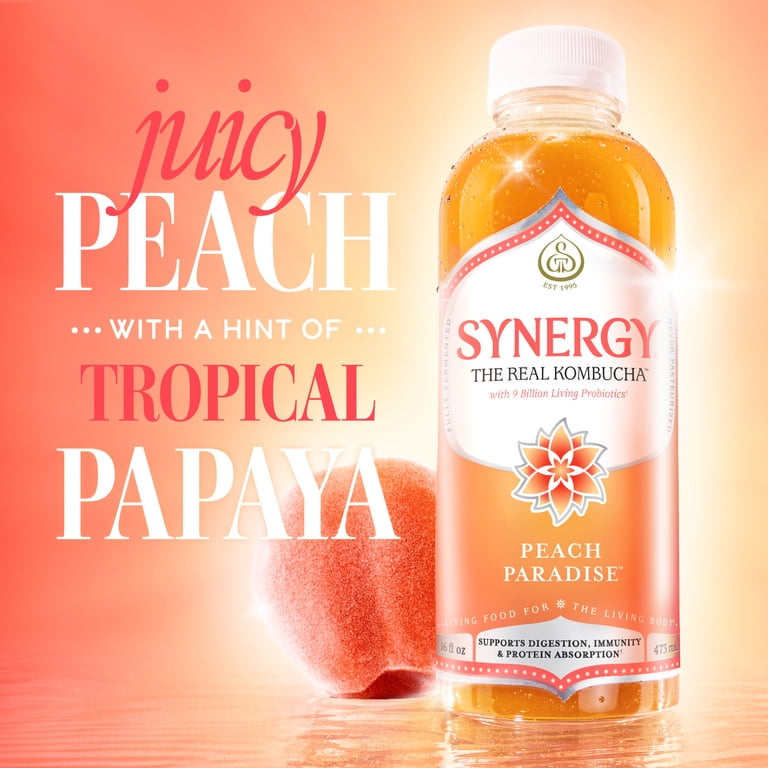 Synergy Peach Paradise Kombucha 16 fl oz - Walmart.com