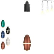 FSLiving 5W Adjustable Levitate Track Pendant Light H-Type Retractable Lift Pendant Light with Modern Aluminum&Acrylic Shade Indoor Island Light Adjustable Length for Store,Brown - 1 Light