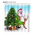 thumbnail image 3 of BadPiggies Christmas Shower Curtain Waterproof Polyester Bath Curtain With Hooks For Bathroom Home Christmas Decoration 71" x 71", 3 of 6