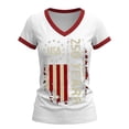 thumbnail image 4 of Women's Oversized V Neck T-Shirt 1776-2026 Usa 250th Anniversary Patriotic American Flag July 4Th Graphic Tee, 4 of 7
