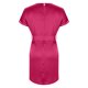 thumbnail image 5 of Vestido de Manga Corta para las Mujeres, Color Sólido Encaje Hasta Cintura Retracta Satén Tenedor Dividido, Cuello Redondo Midi, 5 of 8