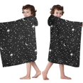 thumbnail image 4 of Black Star Planet Moon Pattern Hooded Bath Towel，50"x30" for Ages 3 To 12 Kids, Quick Dry Lightweight Soft Microfiber Hood Beach Towel Cover Up for Kids, 4 of 7