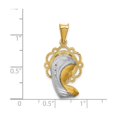 thumbnail image 2 of 14K Gold W/Rhodium Satin And Polished Mary Pendant, 2 of 4