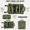thumbnail image 4 of Tool Bag Heavy Duty Tool Roll up Bag Tool Organizer Portable Tool Storage with 6 Tool Pouches Father’s Day Dad Gifts Green, 4 of 6