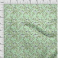 thumbnail image 3 of oneOone Viscose Jersey Mint Fabric Flower & Leaves Watercolor Sewing Craft Projects Fabric Prints By Yard 60 Inch Wide, 3 of 5