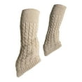 thumbnail image 1 of Calentadores de pierna de patinaje figurado altos calcetines calientes calientes calcetines de calcetines de patinaje de cable para entrenamiento de Beige, 1 of 8
