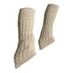 thumbnail image 1 of Calentadores de pierna de patinaje figurado altos calcetines calientes calientes calcetines de calcetines de patinaje de cable para entrenamiento de Beige, 1 of 8