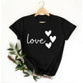 thumbnail image 4 of WHLBF Tops for Women Valentine's Day Print Round Neck Short Sleeve Sweetheart Blouse Black M, 4 of 5